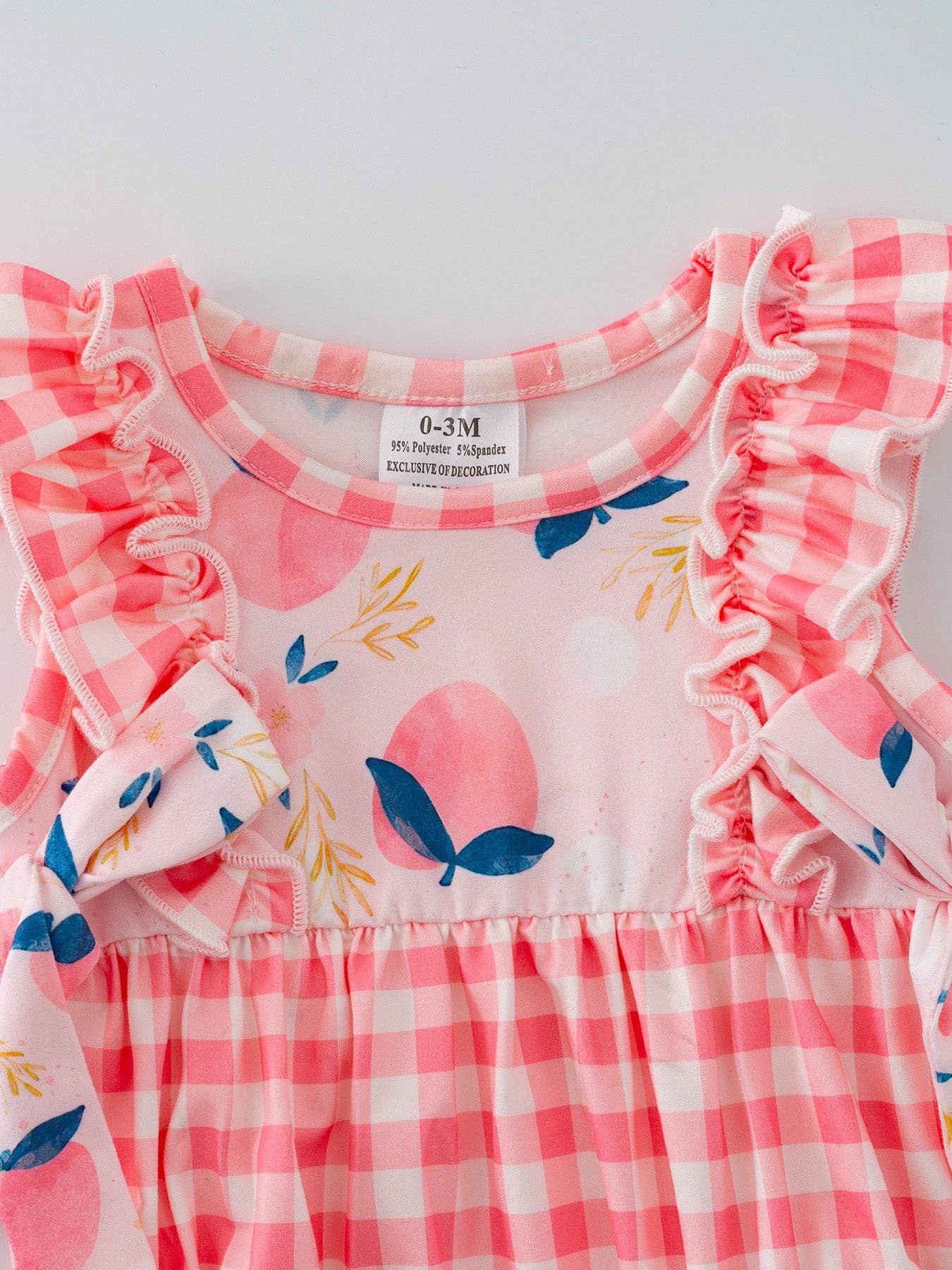 Peach & Plaid Ruffle Romper