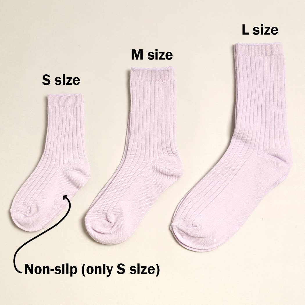 Kids' Solid Color Crew Socks Set