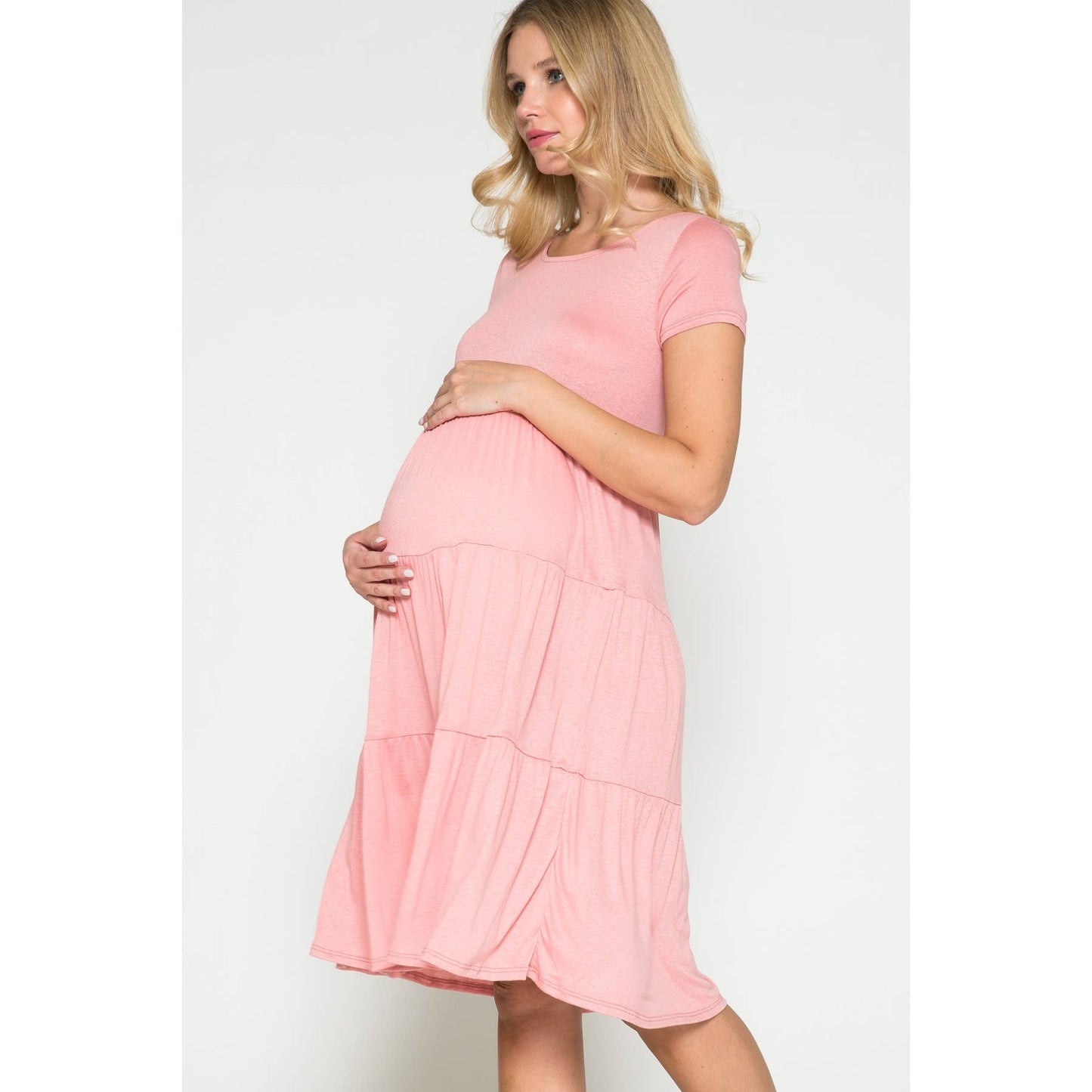 Maternity Ruffle Midi Dress