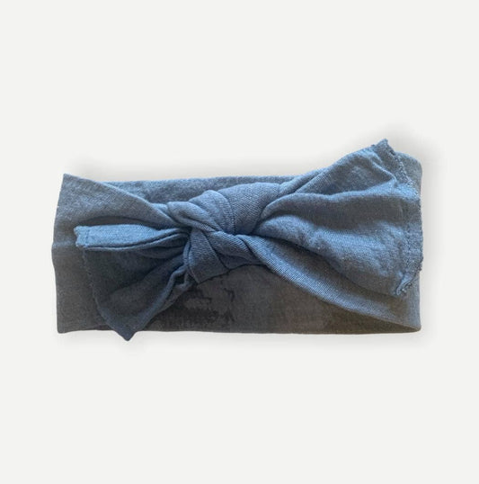 Faded Denim Bow Knot