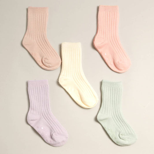 Kids' Solid Color Crew Socks Set