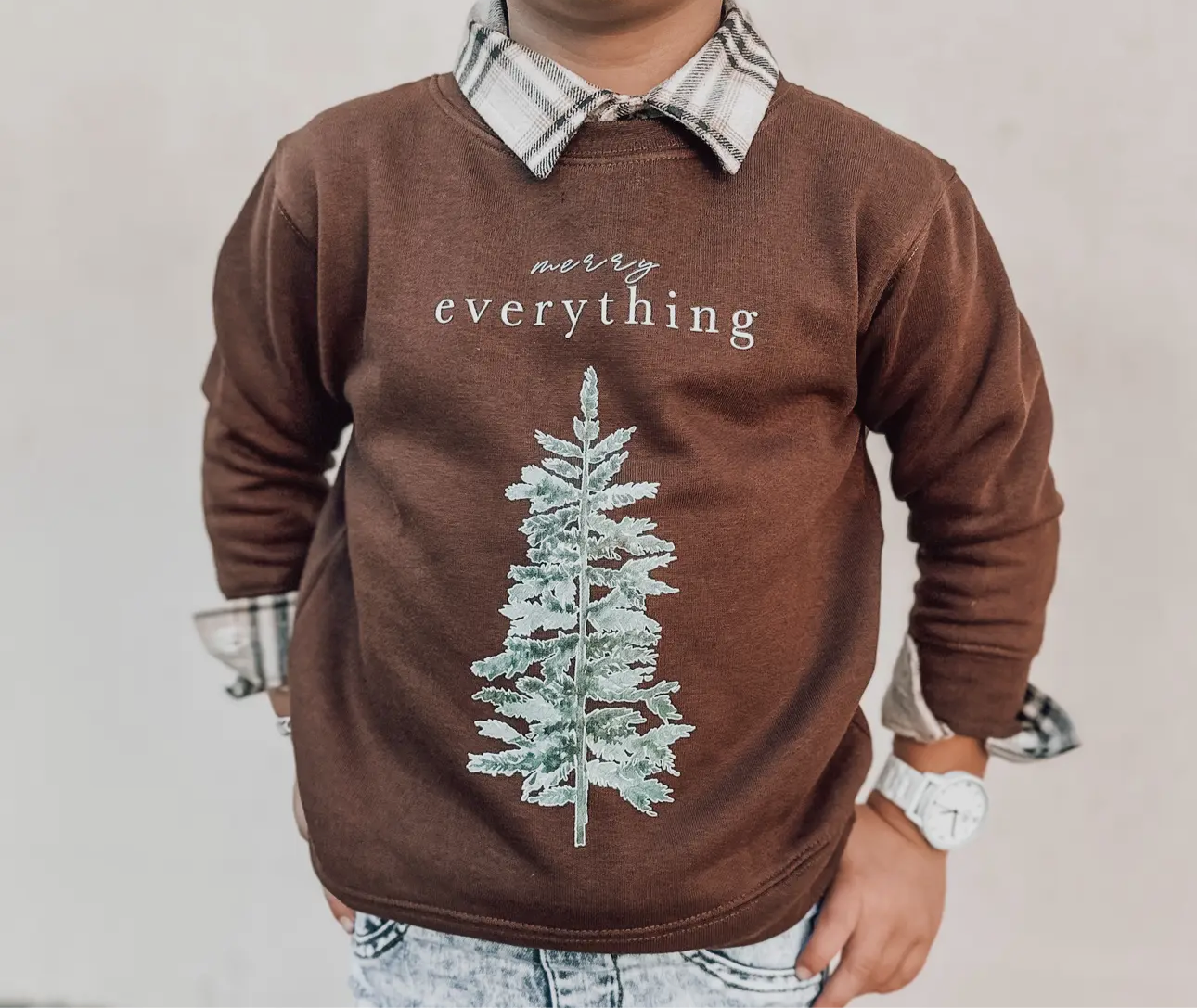 Merry Everything Pine Tree Crewneck