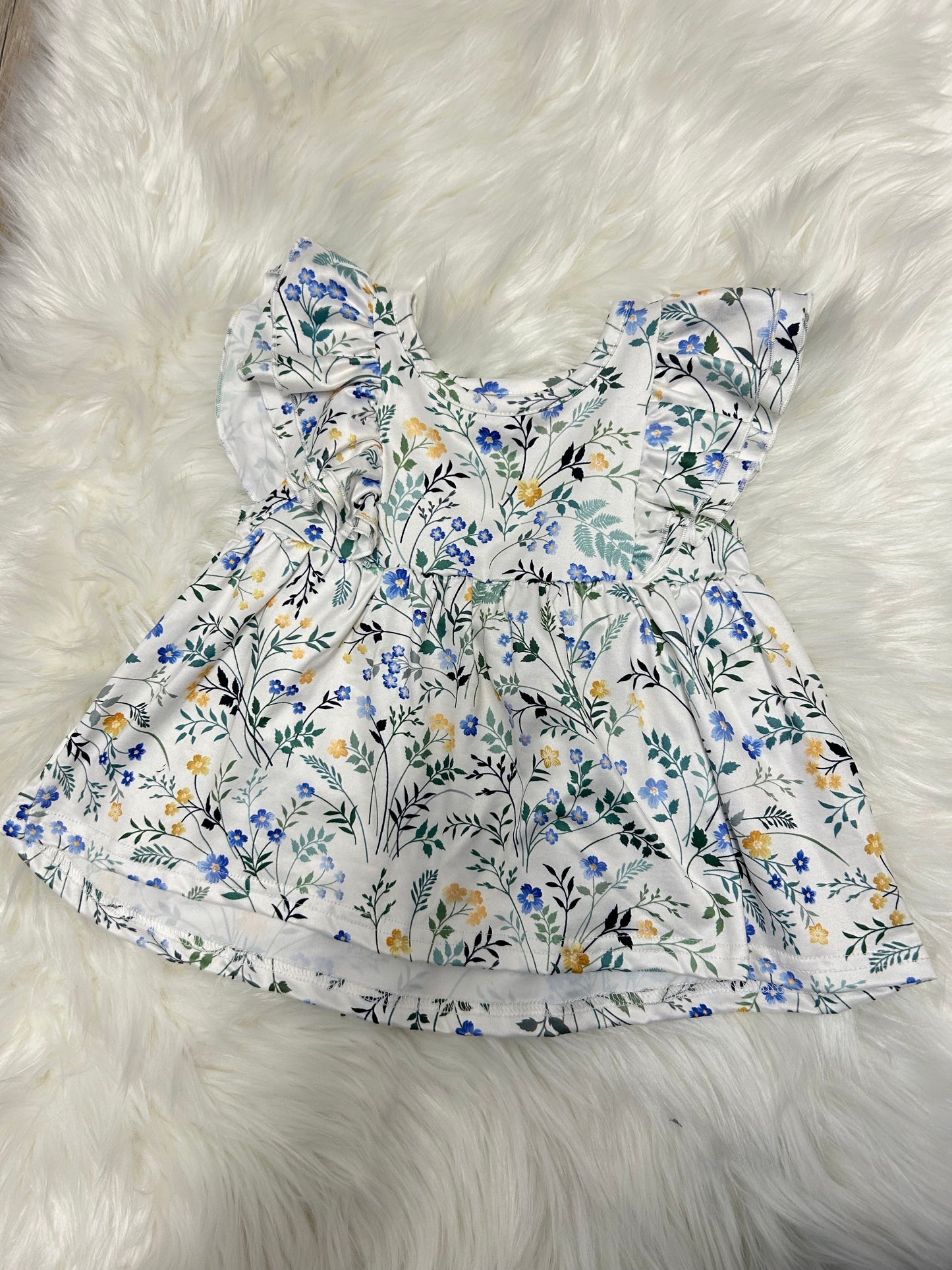 Floral Ruffle Sleeve Tank