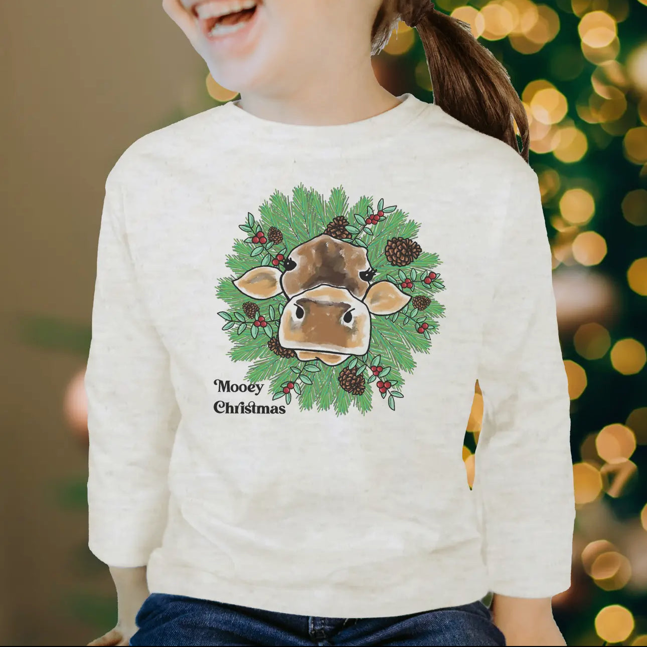 Mooey Christmas Long Sleeve Farm Shirt