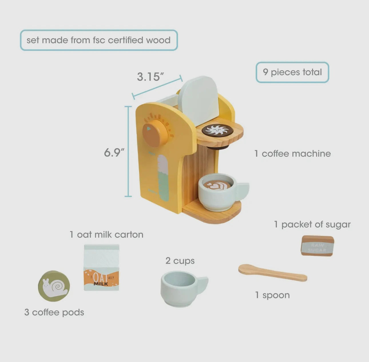 Wooden Coffee Set