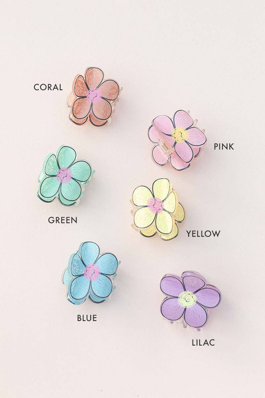 Scribble Flower Hair Clip Hair Claw