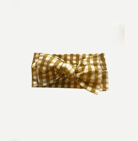Golden Gingham Bow Knot