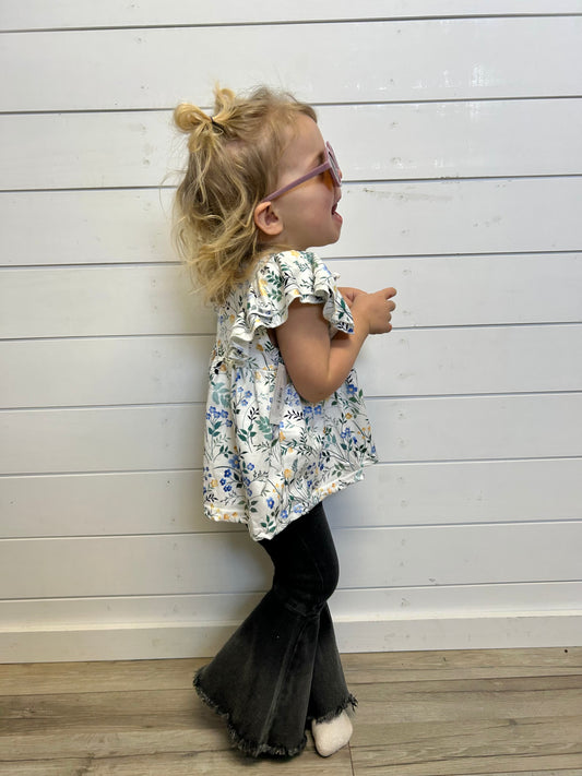 Black Tight Bell-bottoms Denim Jeans Pants