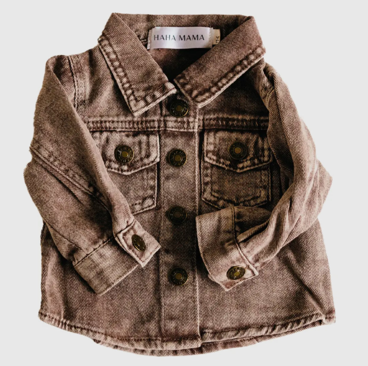 Unisex Lightweight Brown Denim Jacket