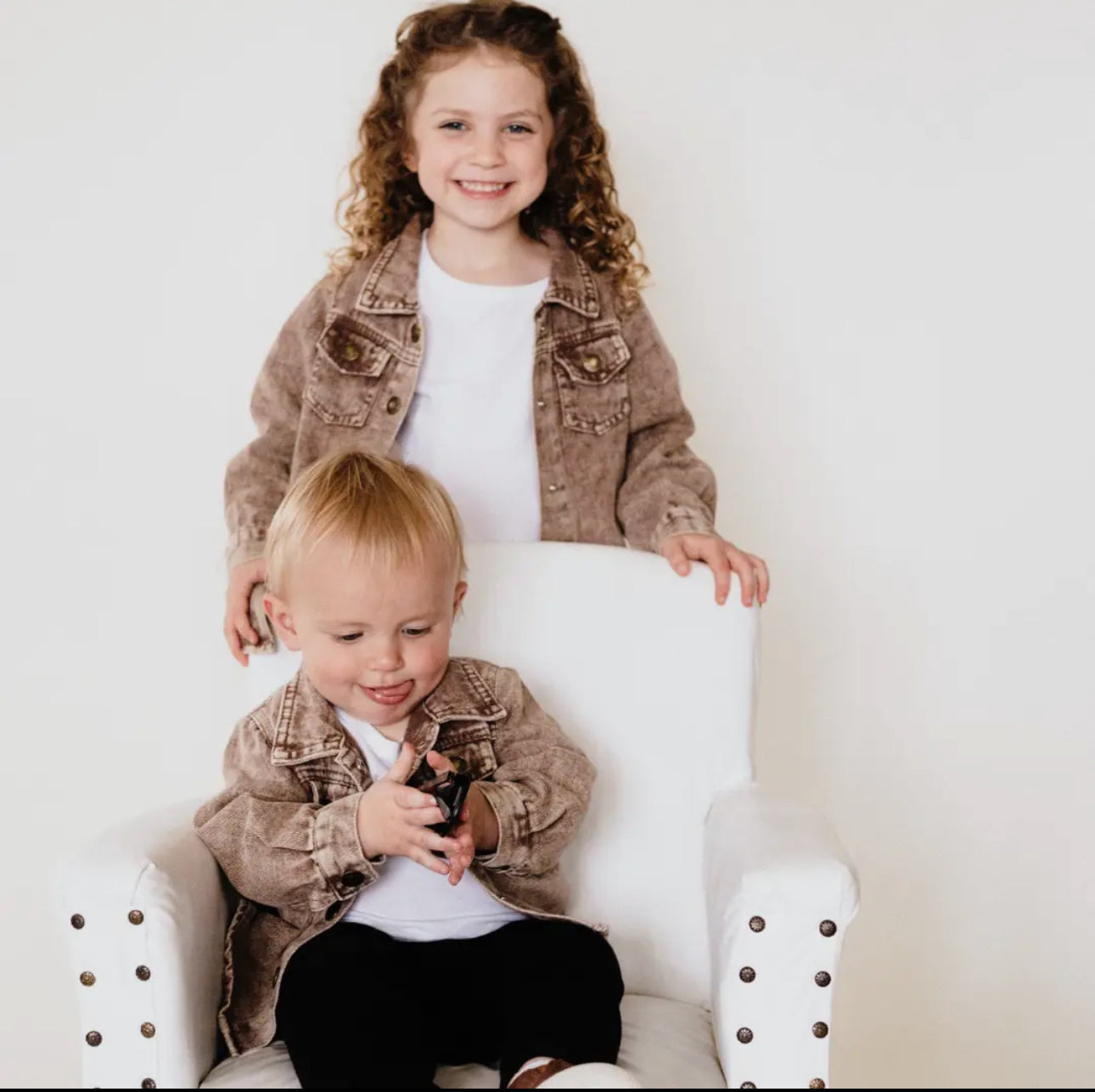 Unisex Lightweight Brown Denim Jacket