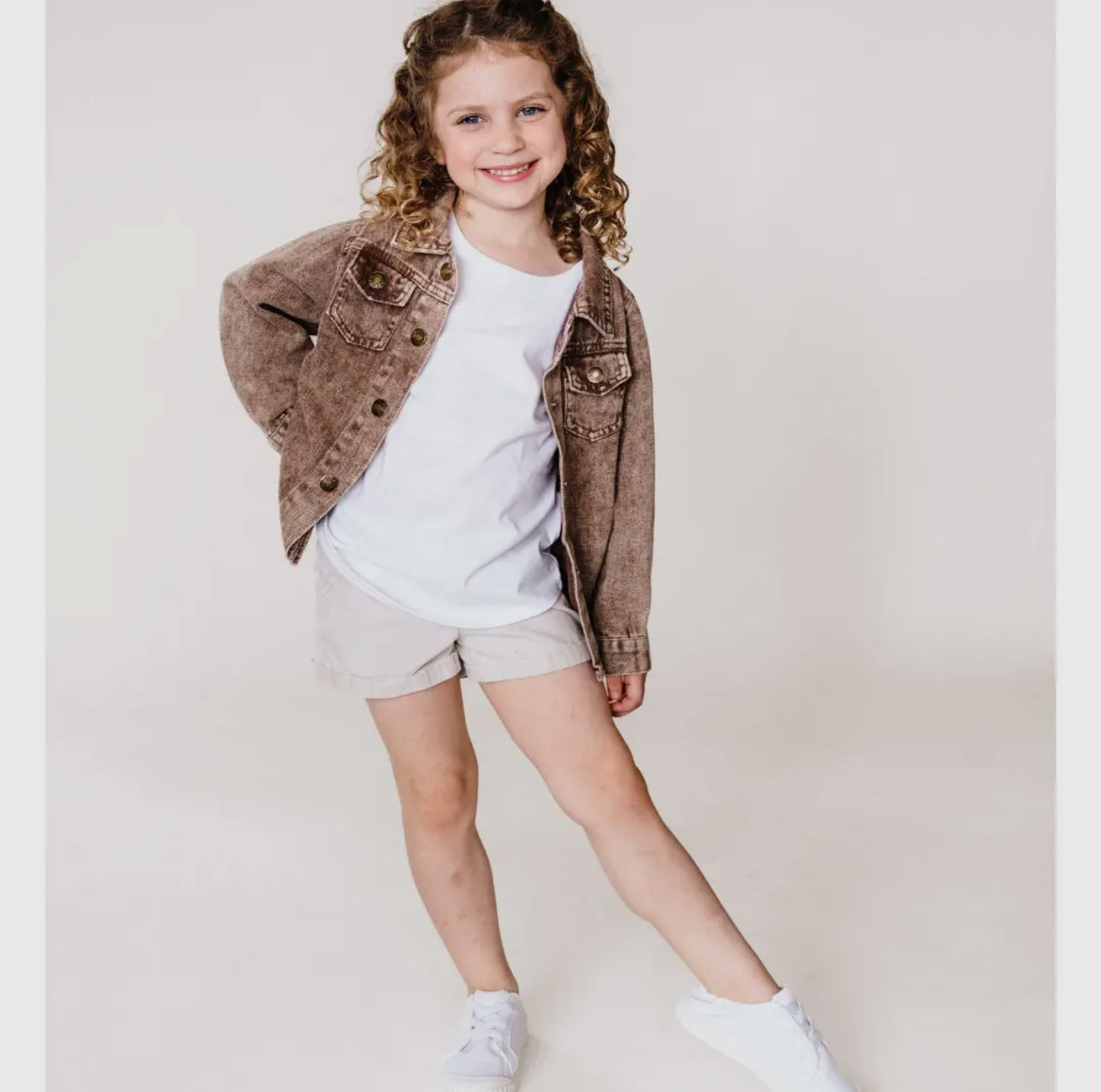 Unisex Lightweight Brown Denim Jacket